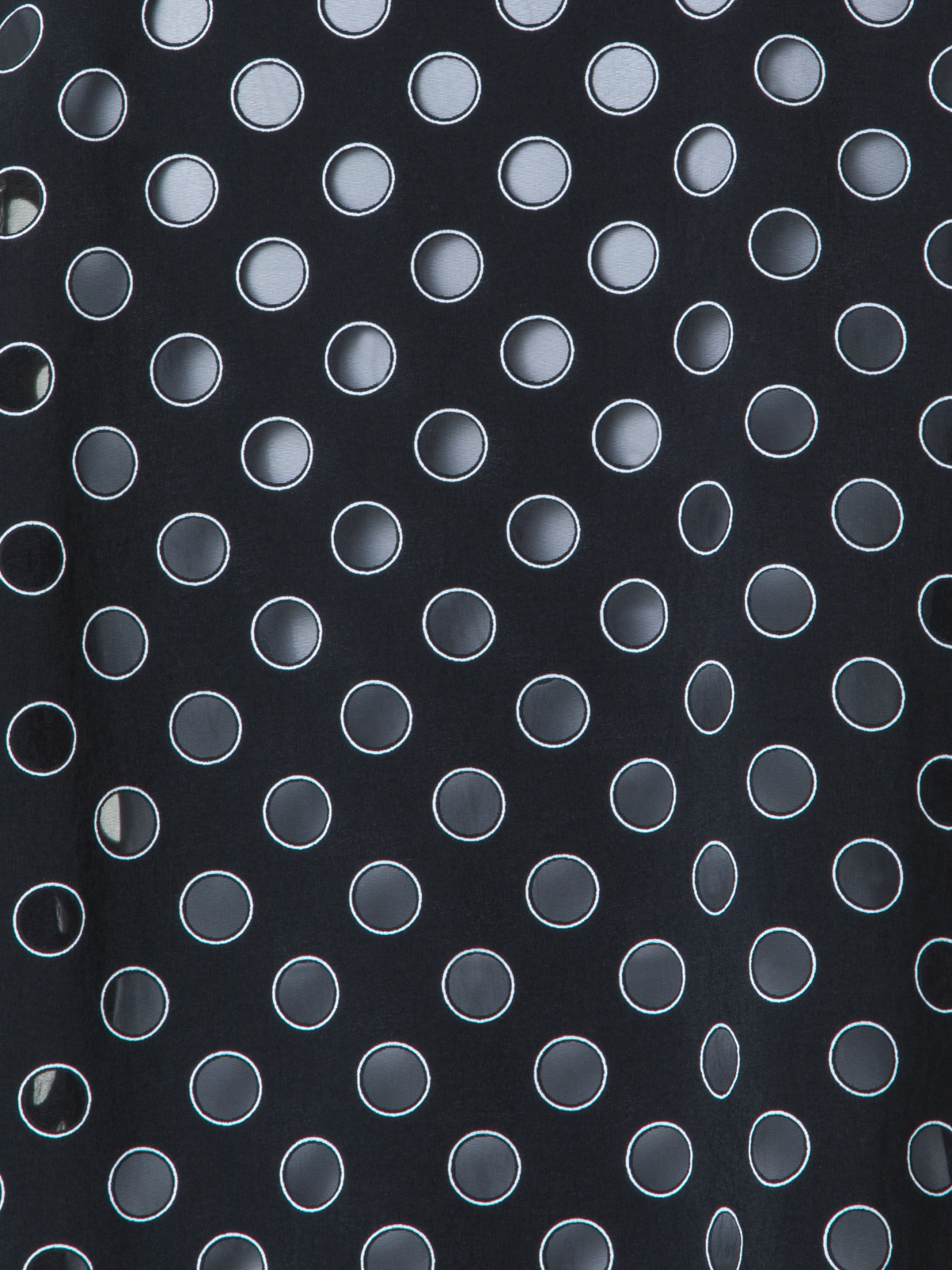 Designer Kurze Bluse mit transparenten Polka Dots - Schwarz