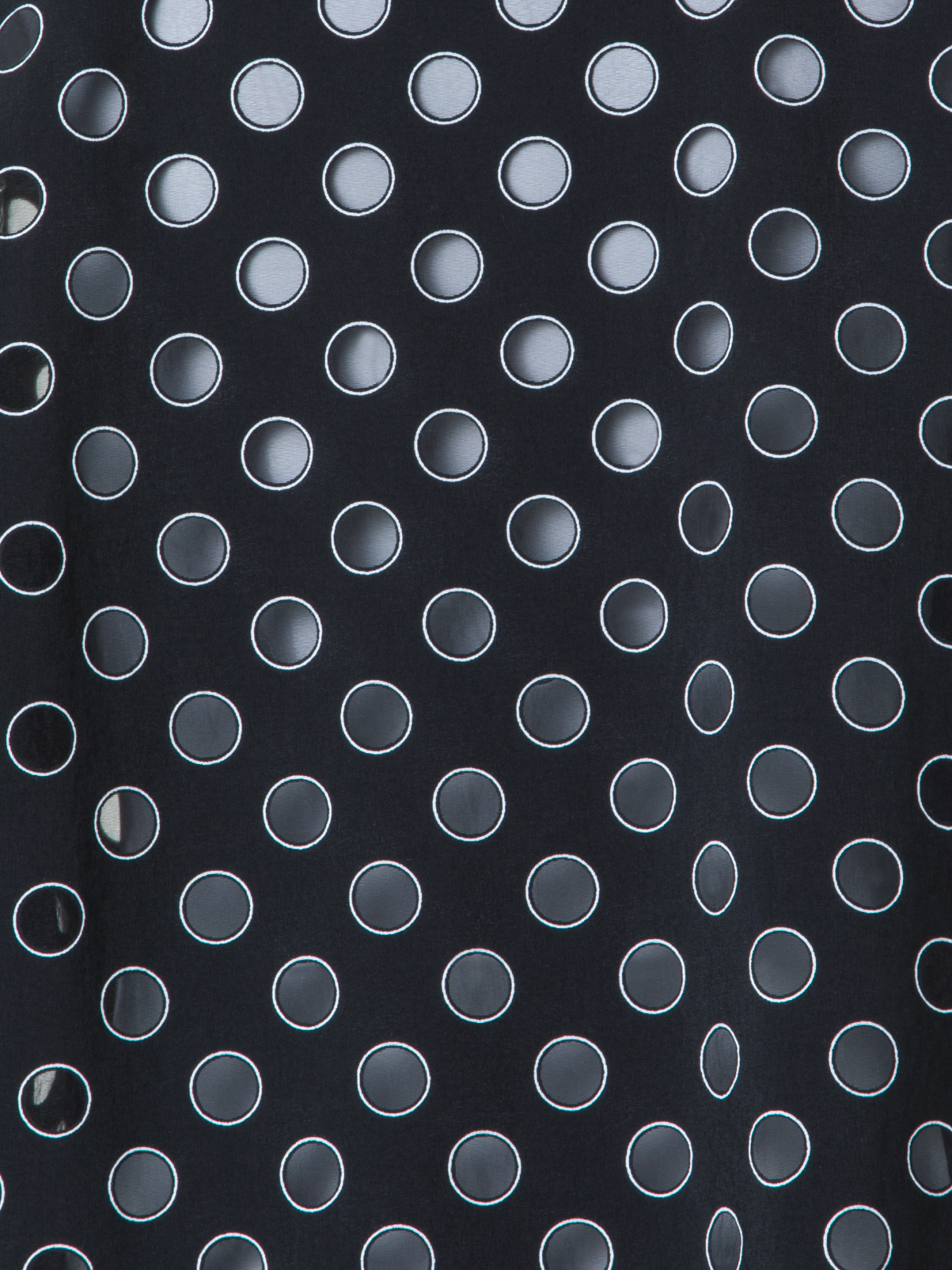 Designer Kurze Bluse mit transparenten Polka Dots - Schwarz