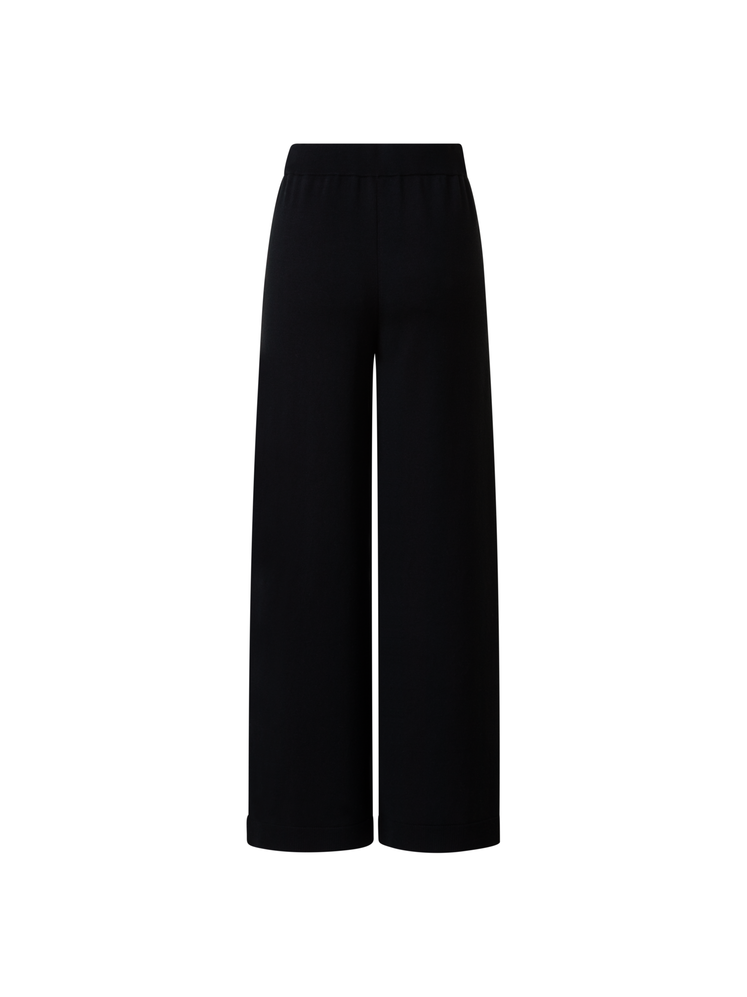 Designer Gerade Strickhose aus Woll-Stretch - Schwarz