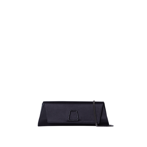Anouk Satin-Clutch mit Kristalltrapez
