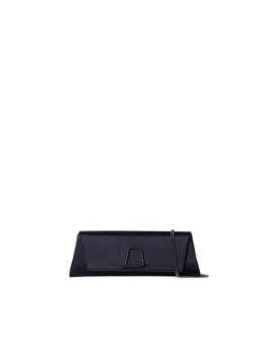 Designer Anouk Small Trapez-Clutch aus Satin - Schwarz