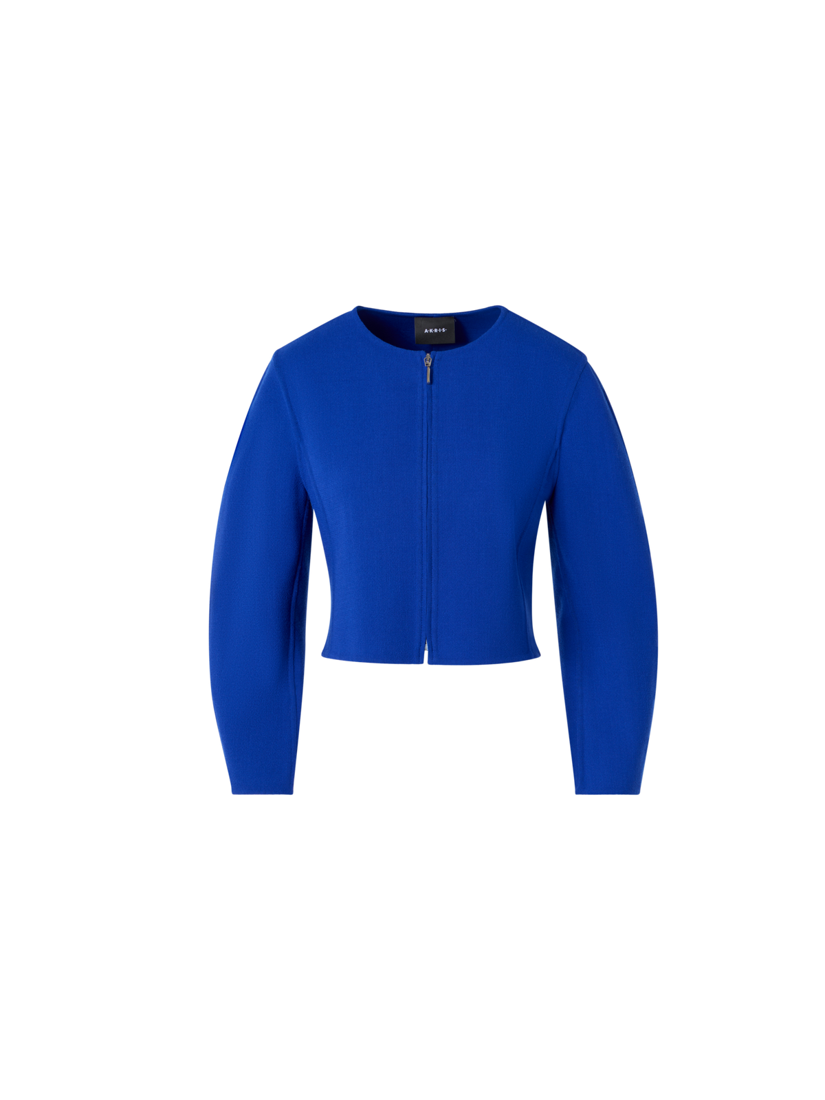 Designer Harriet kurze taillierte Jacke aus Woll-Doubleface - Blau