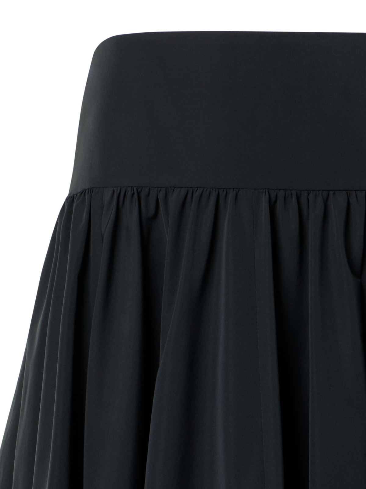 Designer Volant-Midirock aus Taft - Schwarz