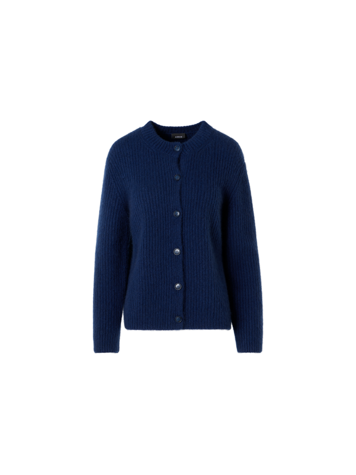 Designer Langärmelige Strickjacke aus Kaschmir-Seide - Blau
