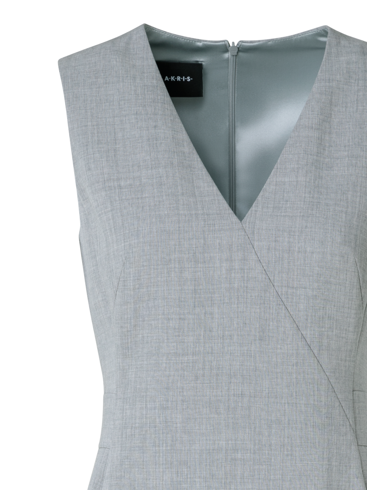 Designer Ärmelloses Etuikleid aus Woll-Doubleface - Grau