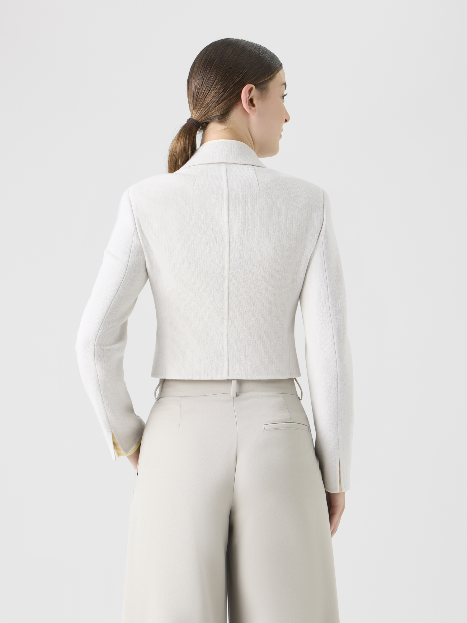 Designer Kurze Doubleface-Jacke aus Woll-Crêpe - Grau 