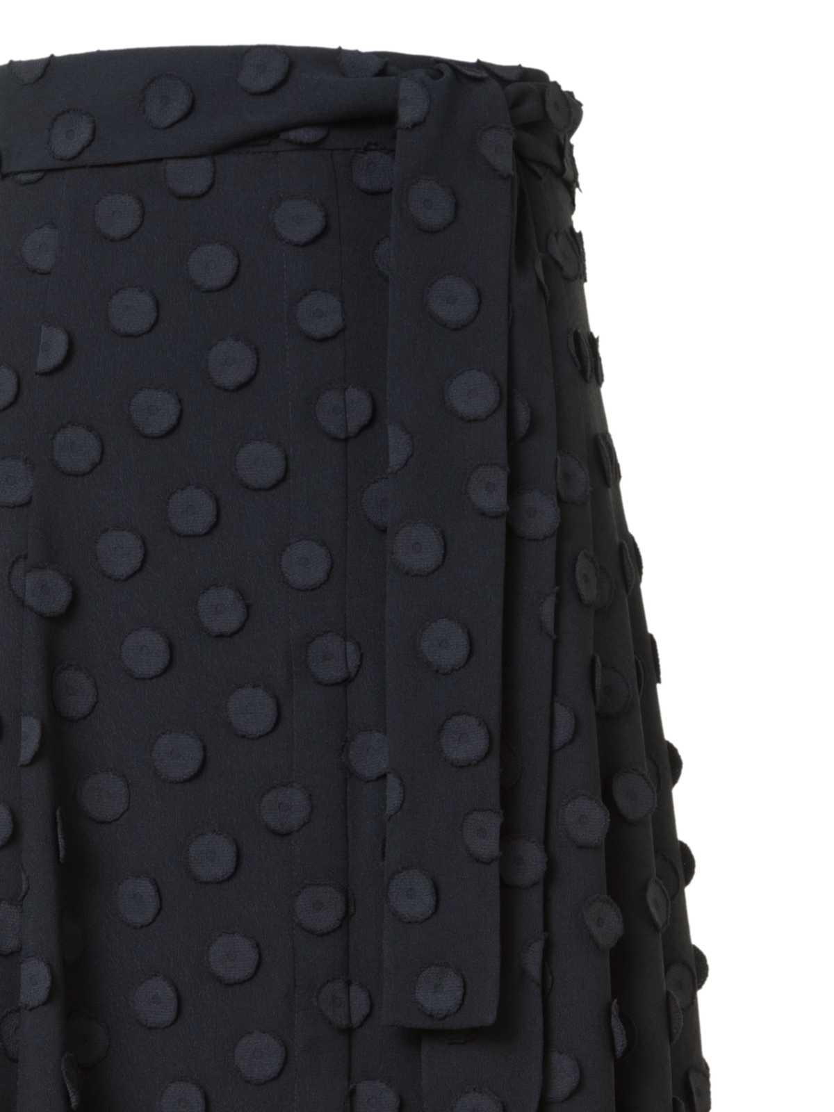 Designer Midirock mit 3D Polka Dots - Schwarz