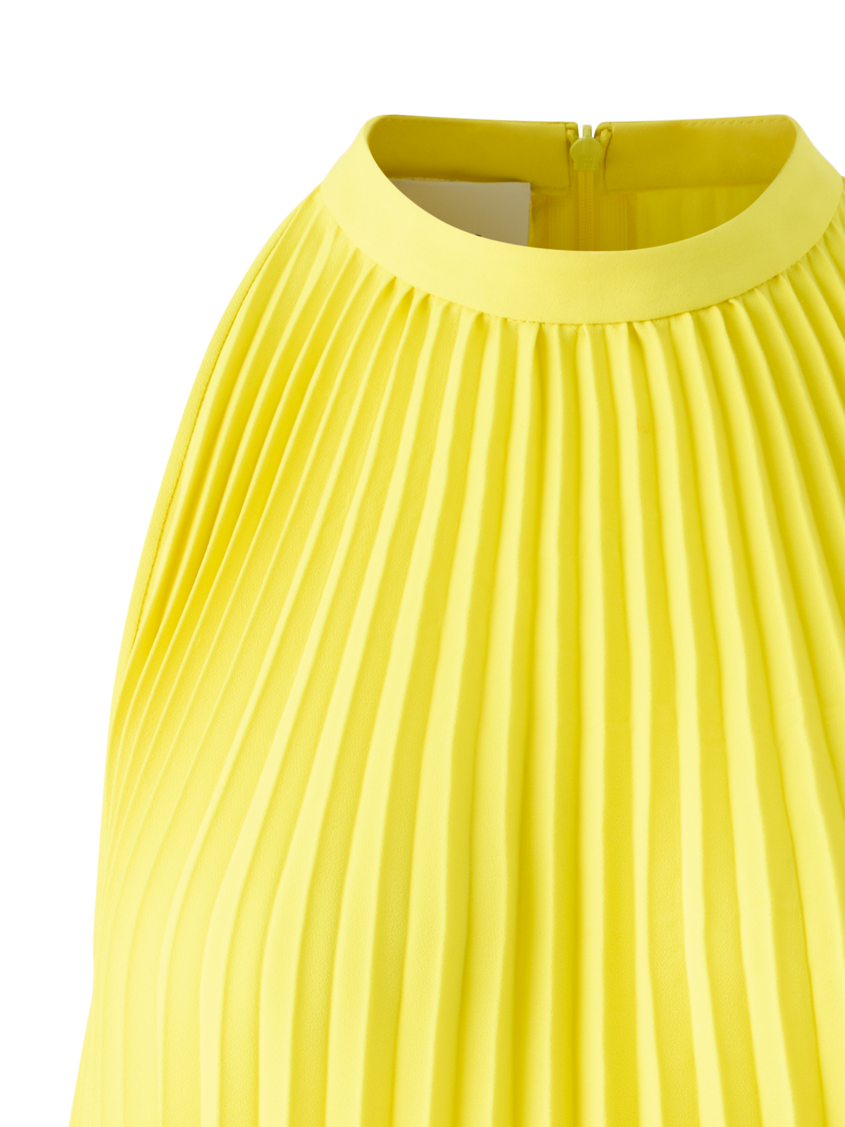 Designer Plissiertes Neckholder-Top aus Crêpe - Gelb