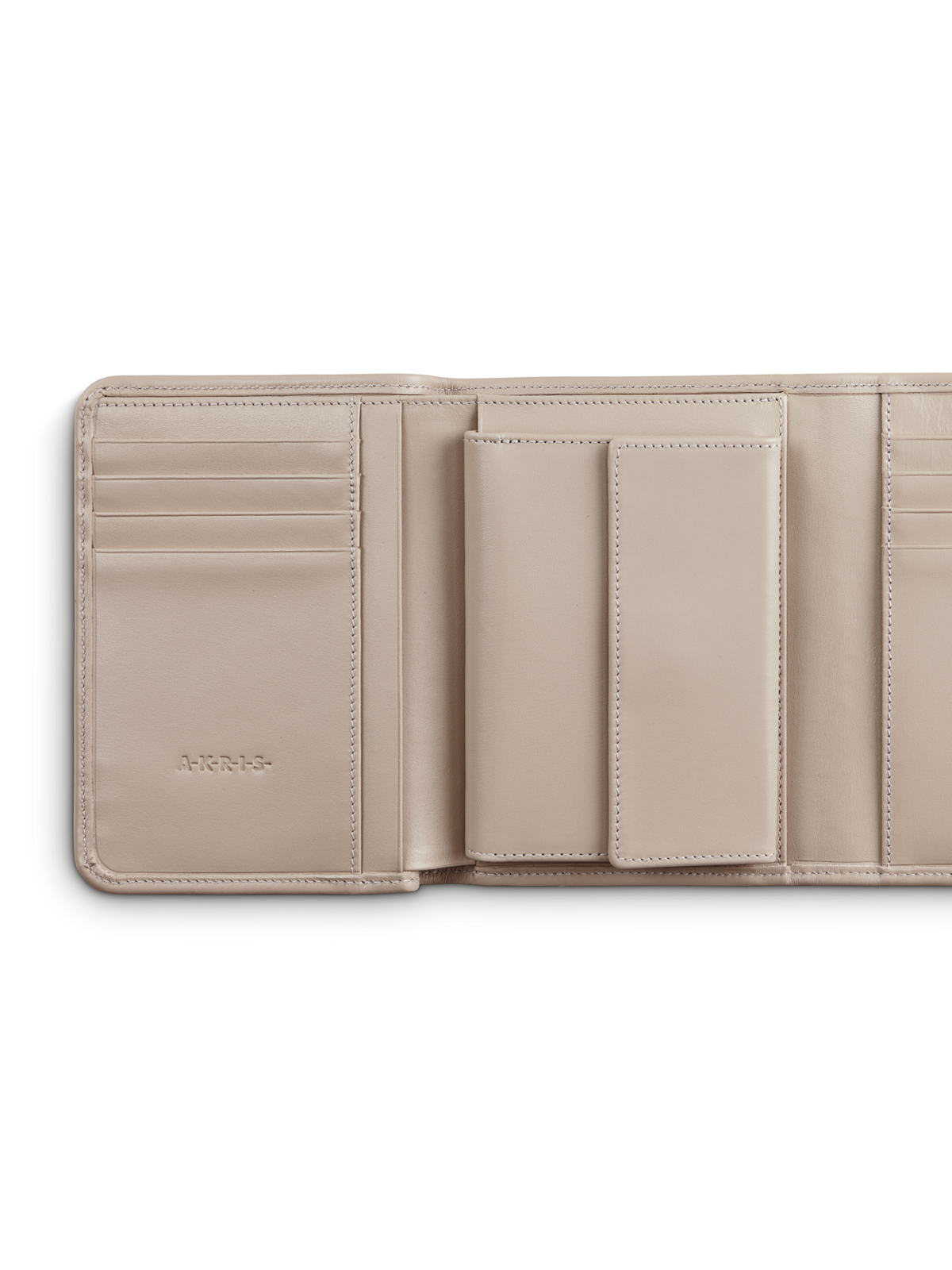 Designer Tri-Fold Portemonnaie aus Rosshaar - Ecru