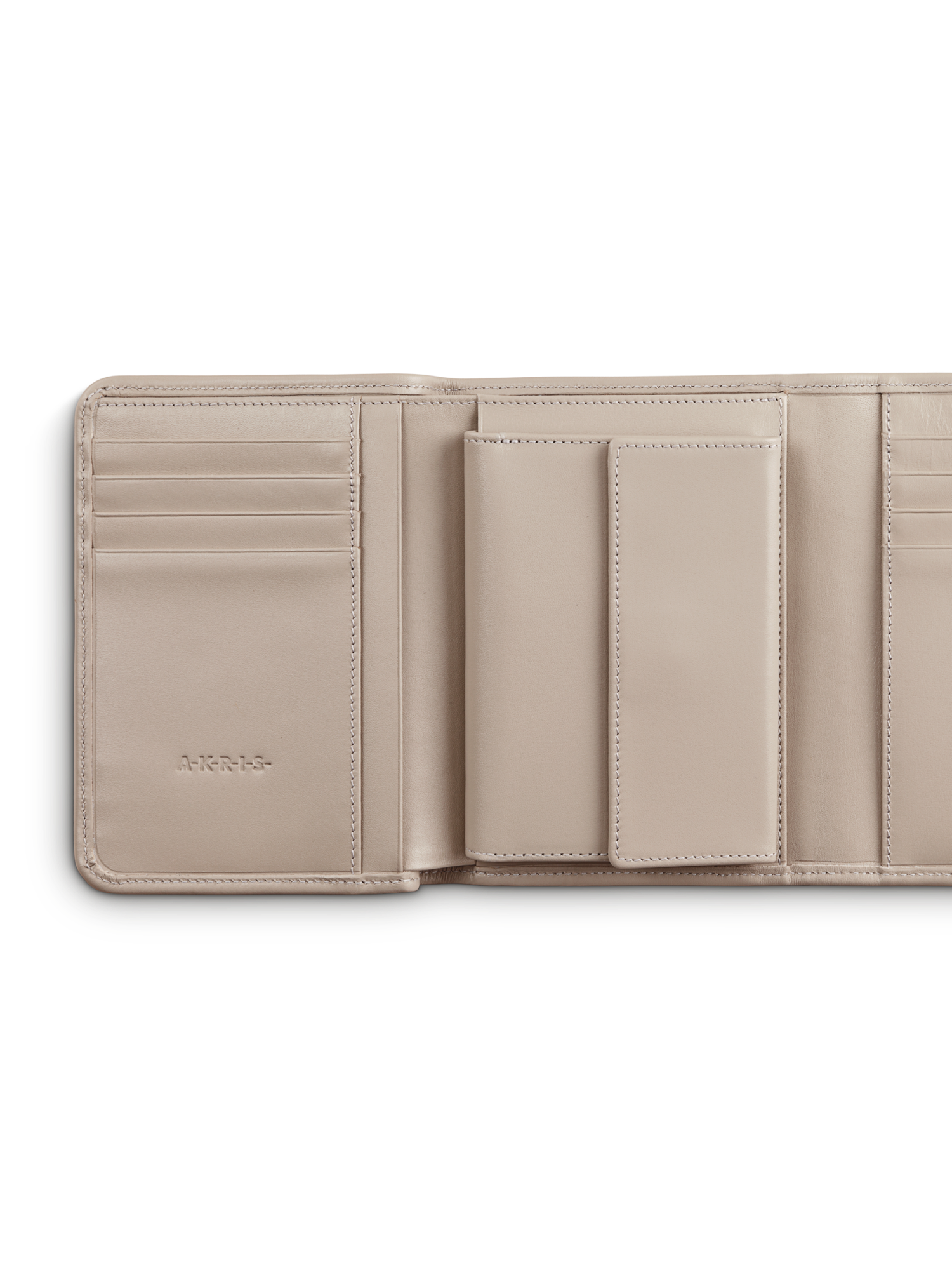 Designer Tri-Fold Portemonnaie aus Rosshaar - Ecru