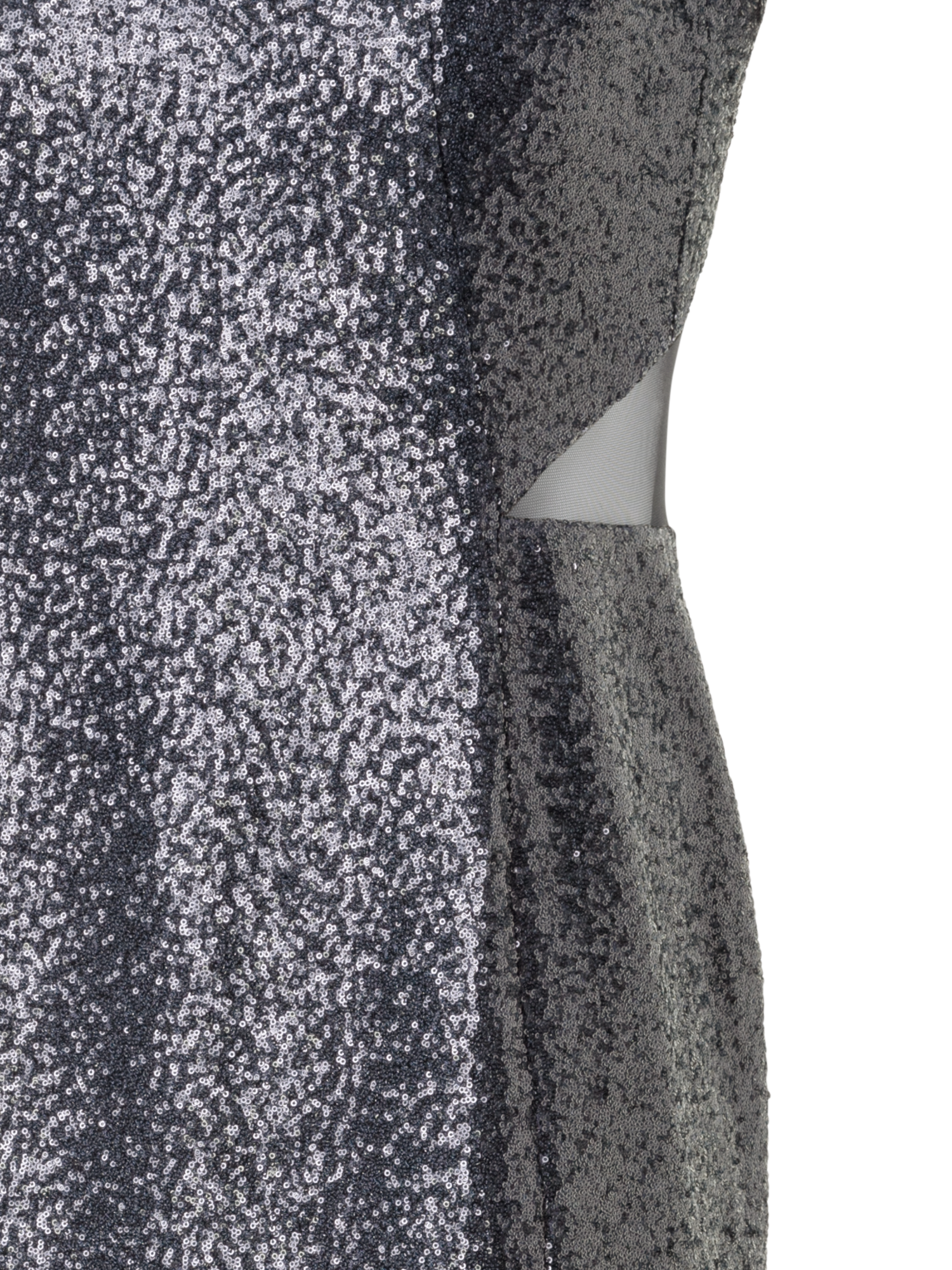 Designer Pailletten-Abendkleid mit Rückenausschnitt - Grau