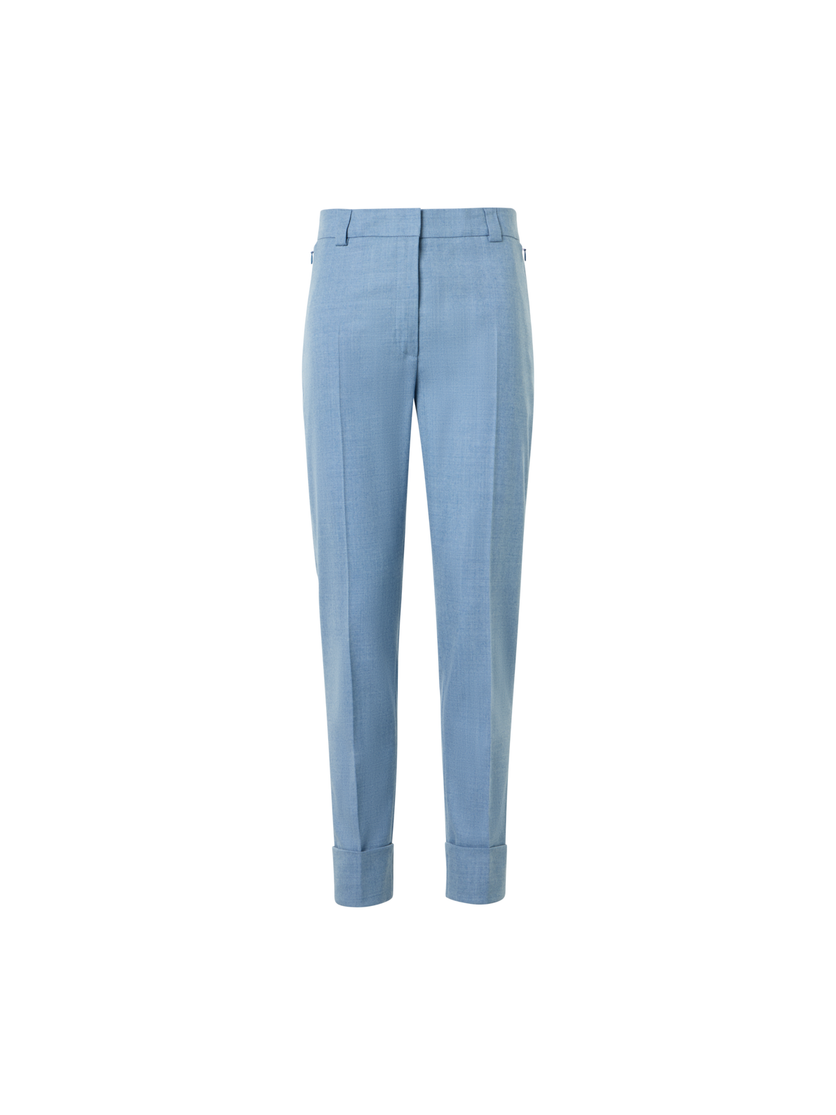 Designer Verkürzte konische Hose aus Wollflanell - Blau