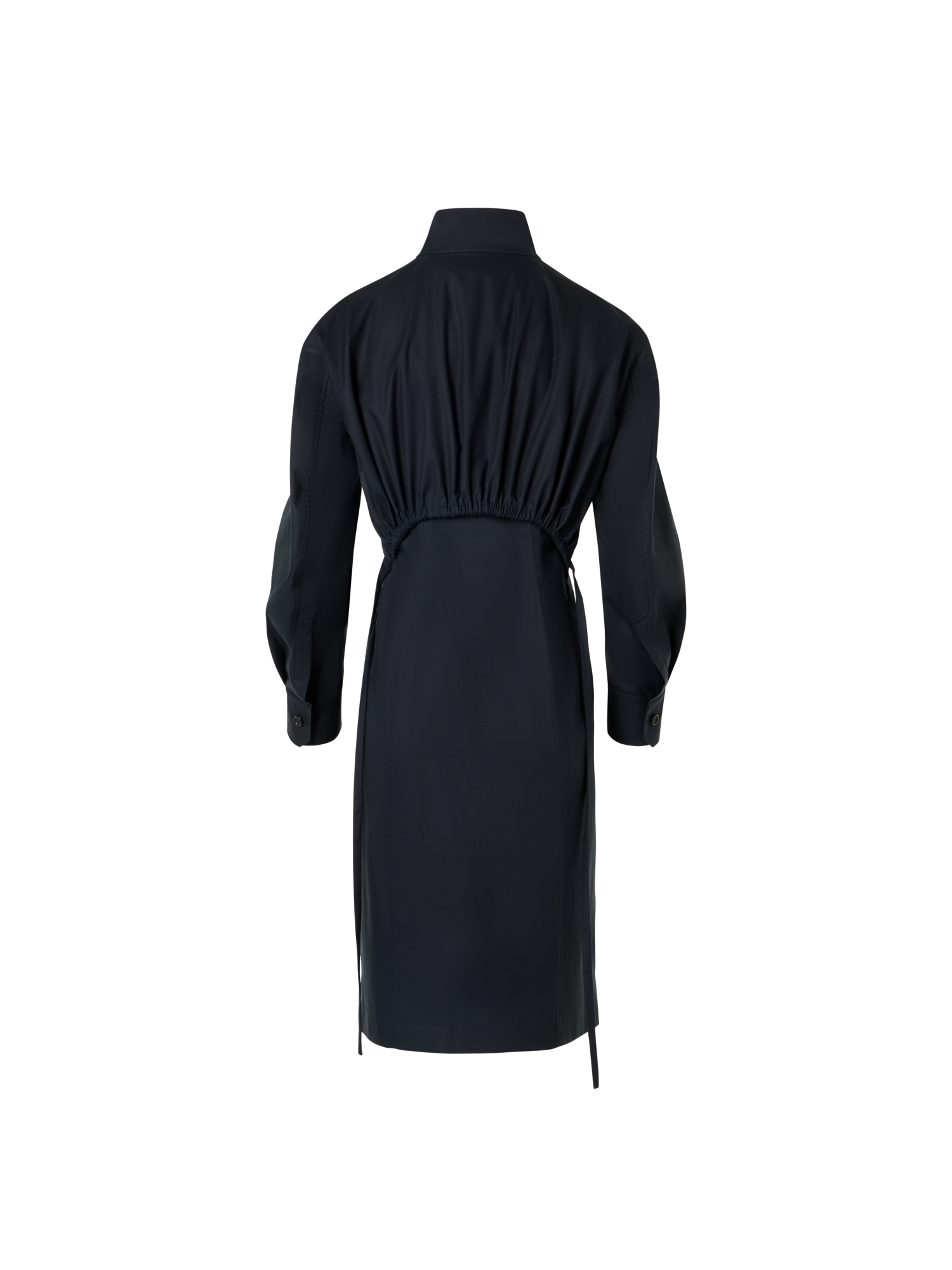 Designer Hemdblusenkleid aus Baumwoll-Gabardine - Schwarz