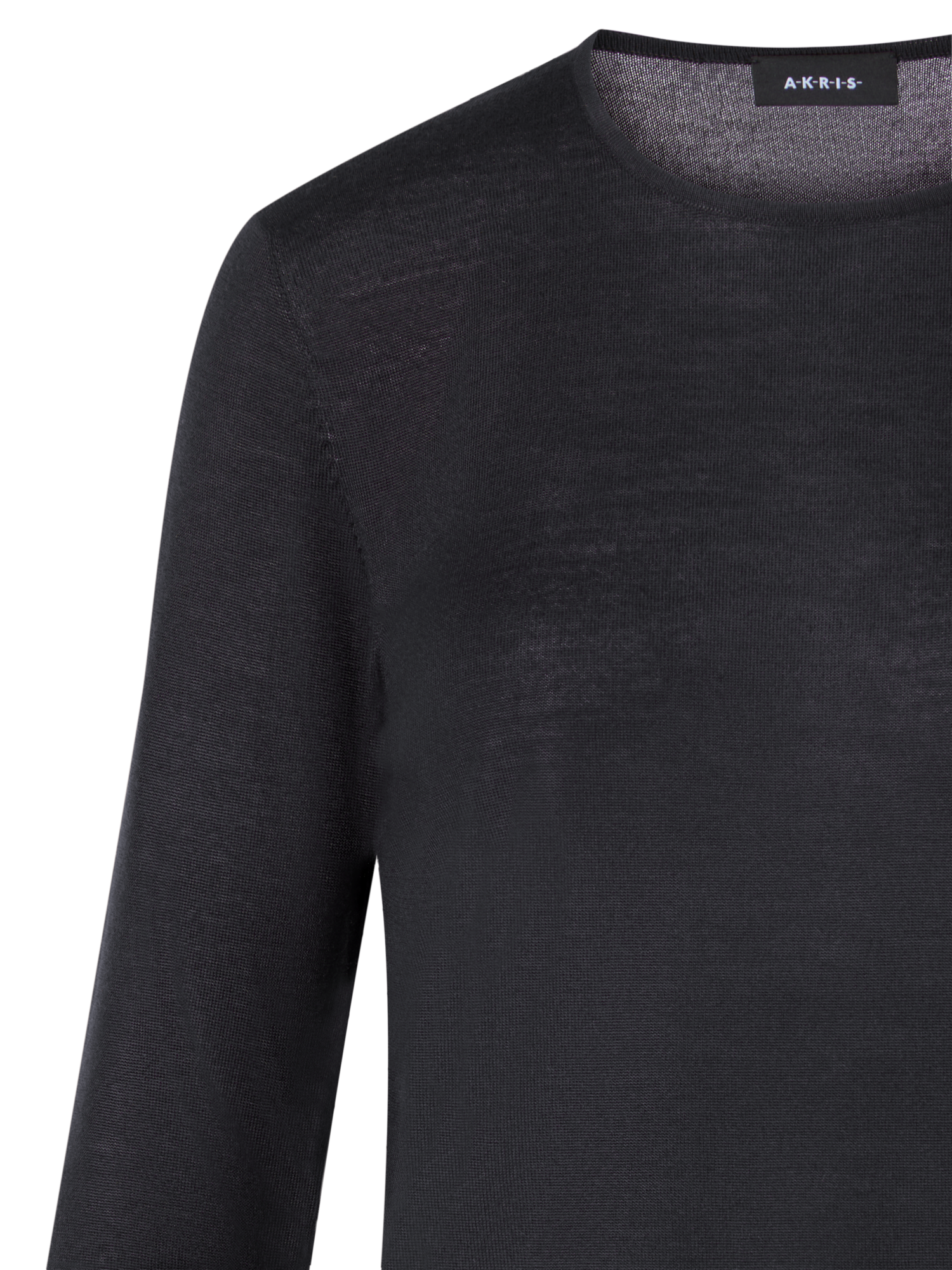 Designer Nahtloser Rundhals-Pullover aus Kaschmirseide - Grau