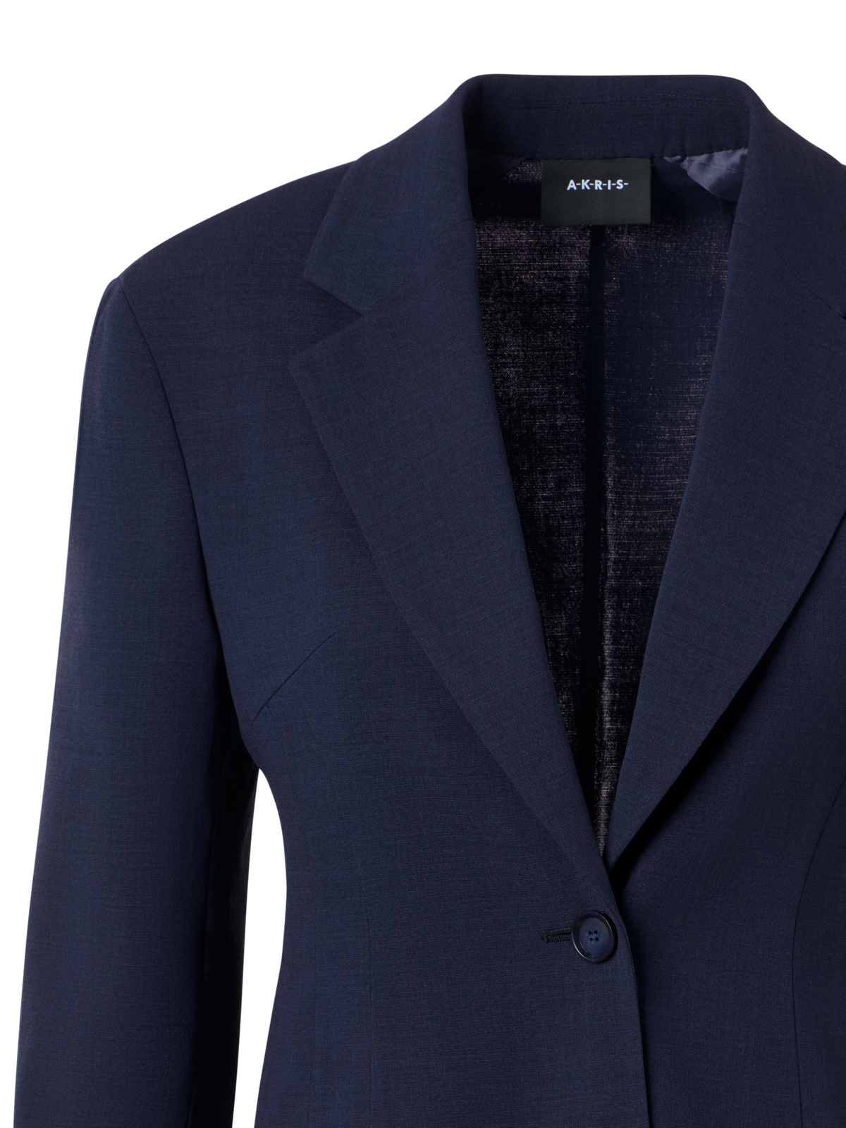 Designer Taillierte Jacke aus Wolle Bi-Stretch Doubleface - Dunkelblau