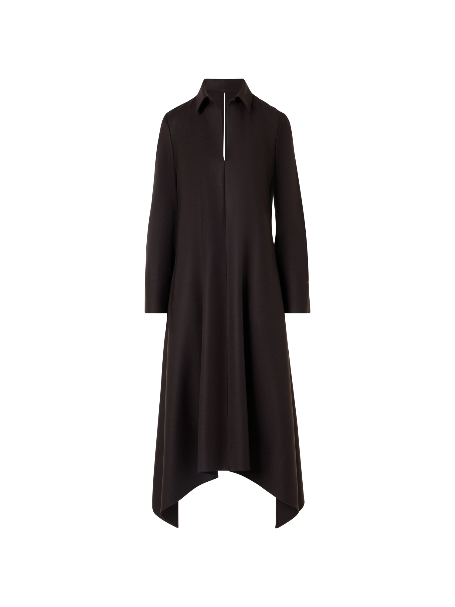 Designer Lockeres Midikleid aus Flanell mit Zipfelsaum - Braun