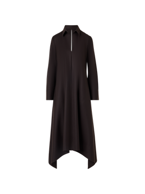 Designer Lockeres Midikleid aus Flanell mit Zipfelsaum - Braun