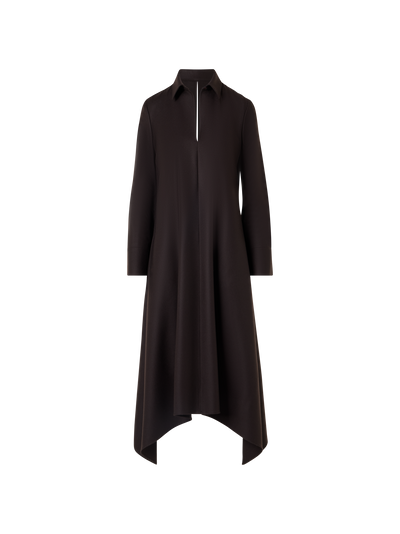 Designer Lockeres Midikleid aus Flanell mit Zipfelsaum - Braun