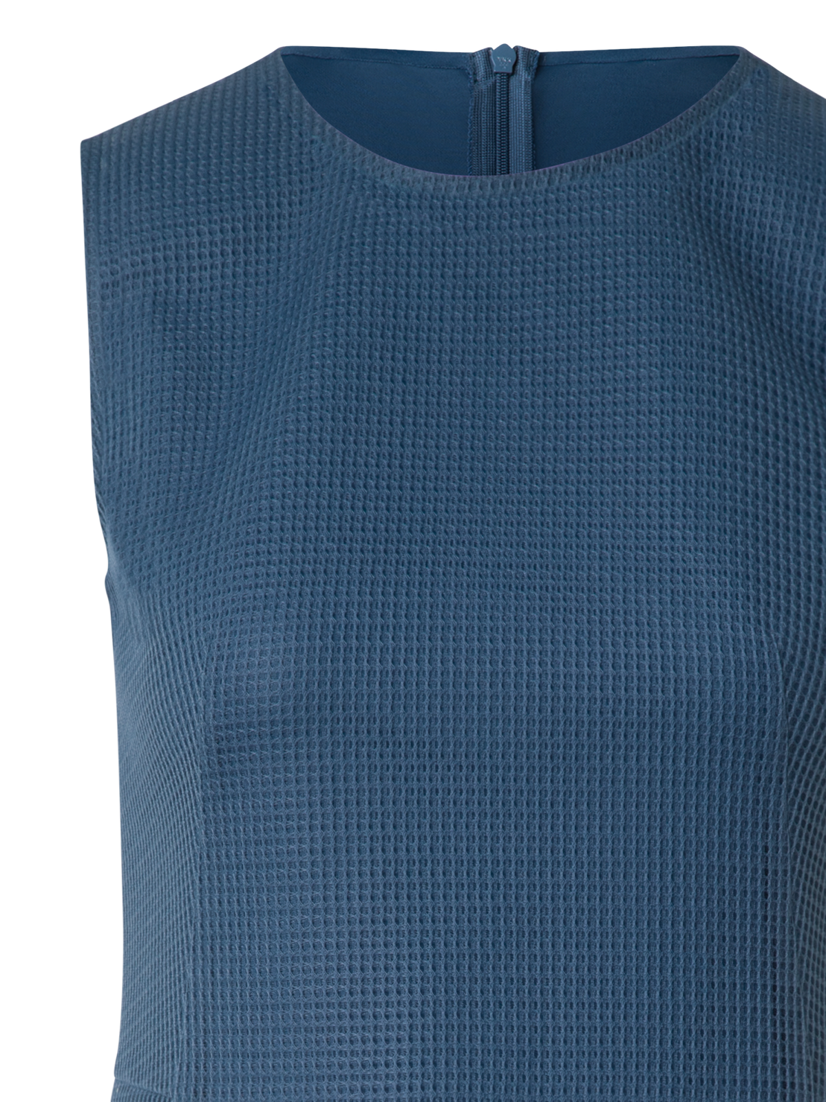 Designer Kurzes asymmetrisches Kleid in Techno-Grid - Blau