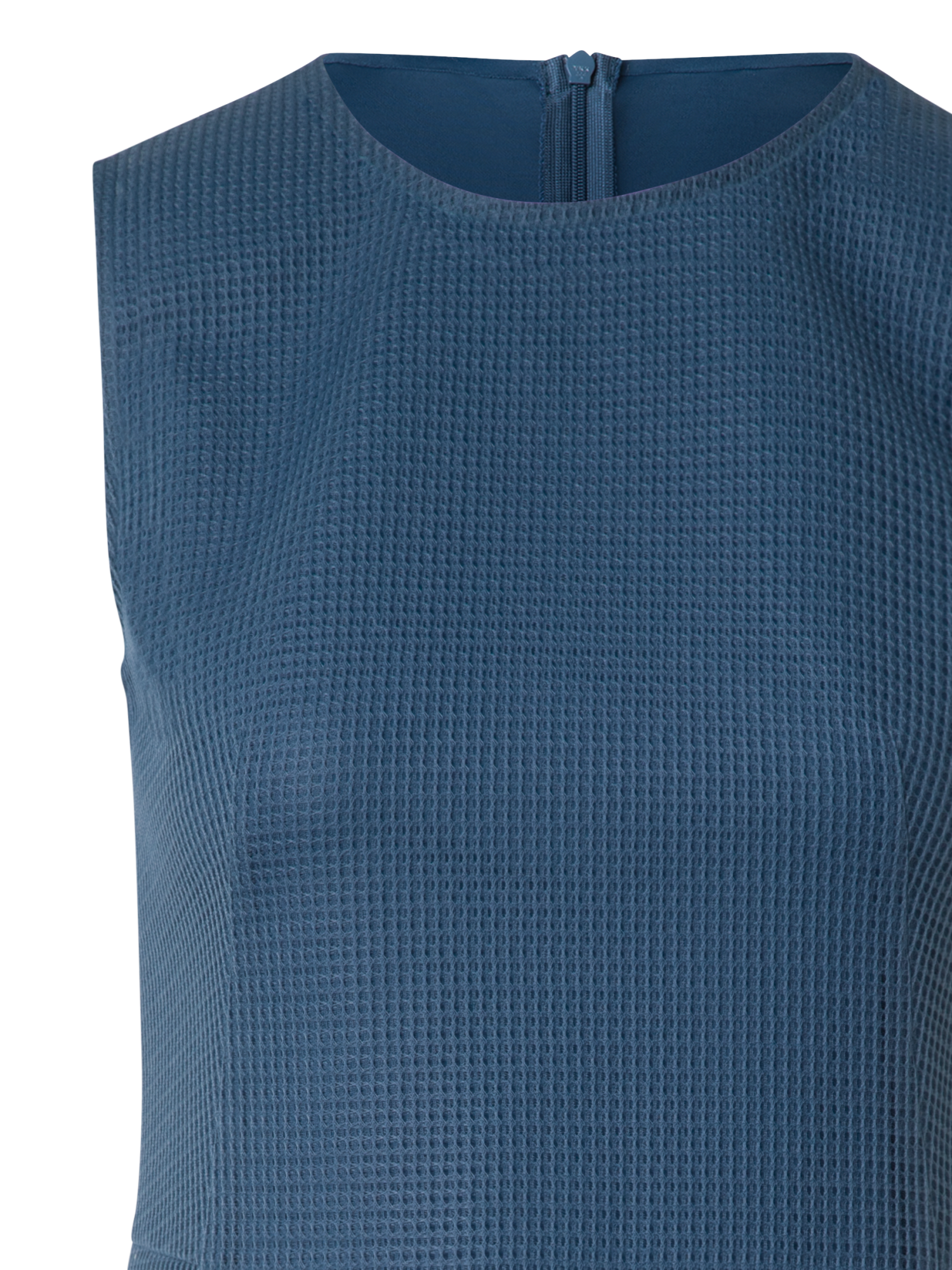 Designer Kurzes asymmetrisches Kleid in Techno-Grid - Blau