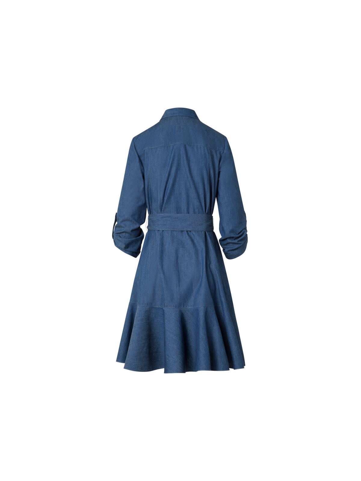 Designer Blusenkleid aus leichtem Baumwoll-Denim - Blau