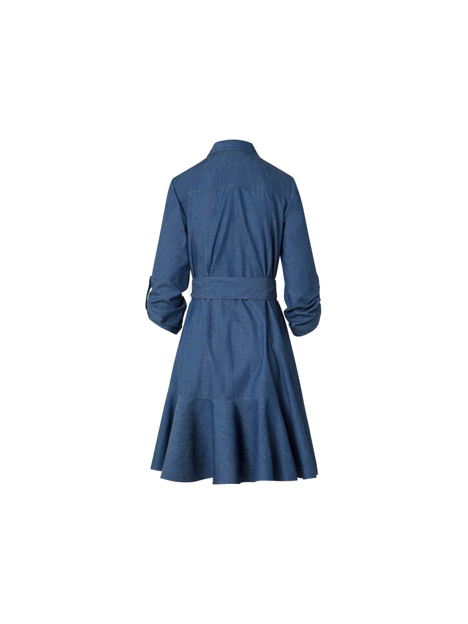 Designer Blusenkleid aus leichtem Baumwoll-Denim - Blau