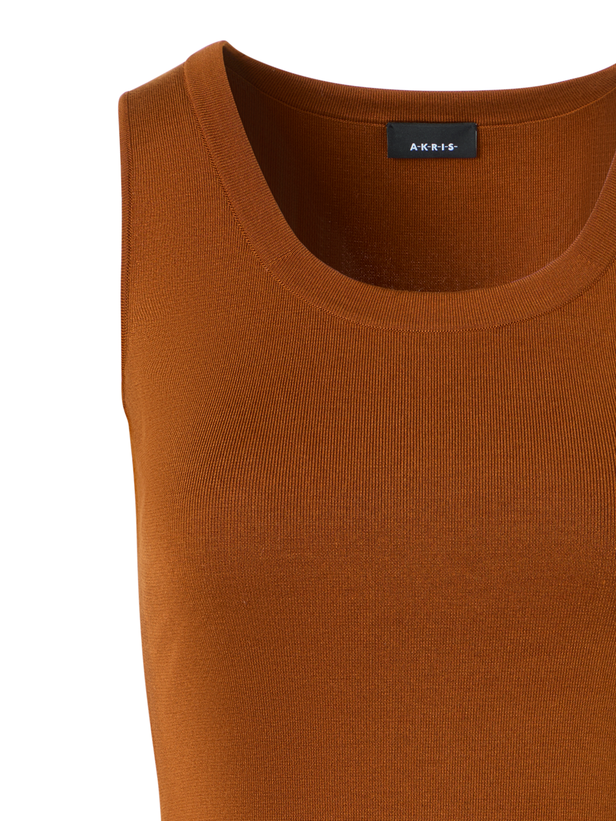 Designer Strick-Tank-Top aus Seiden-Stretch - Braun
