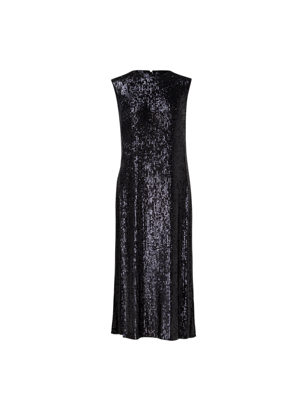 Designer Lange Tunika aus Pailletten - Schwarz