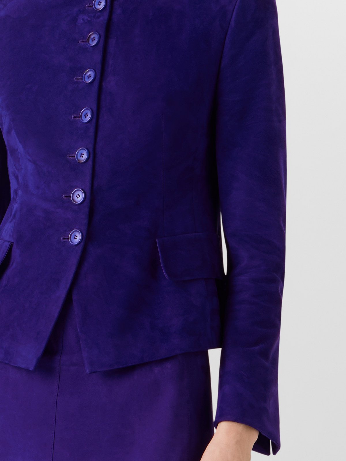 Designer Deva Kurzjacke aus Wildleder - Violett #editorial