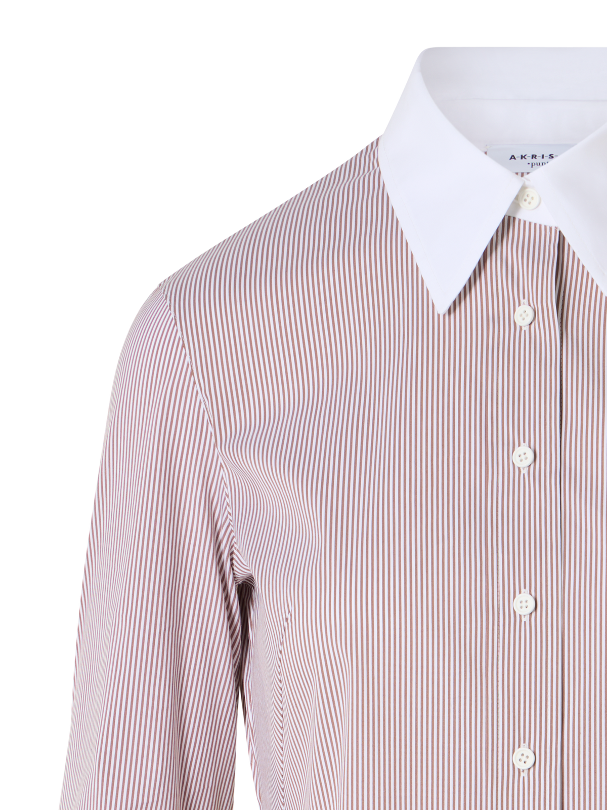 Designer Popeline-Bluse mit Mikrostreifen - Bunt