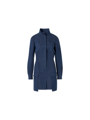 Designer Kurzes Kleid aus Sea-Island-Denim - Blau