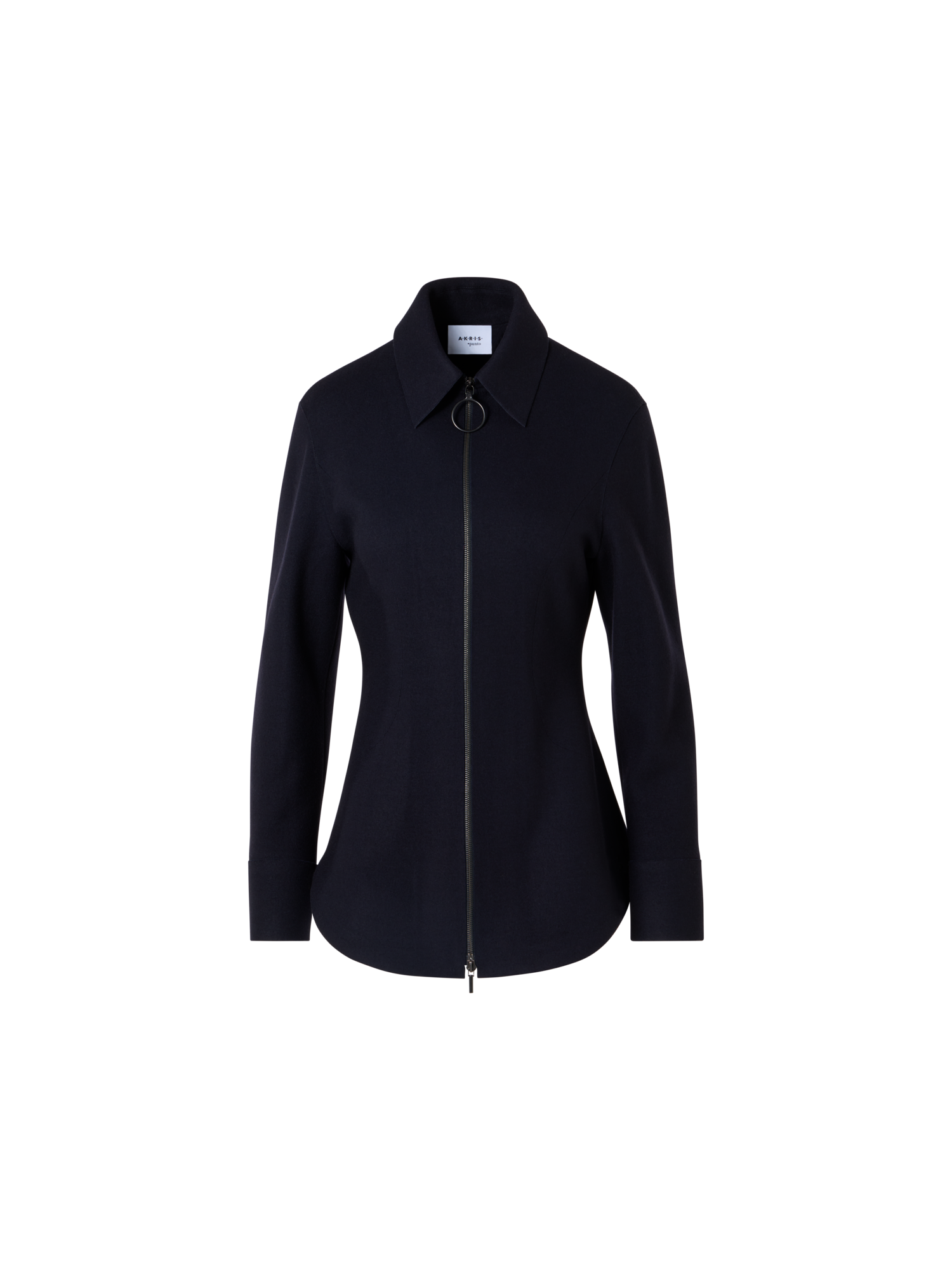Designer Hemdjacke aus Doppelstrick-Jersey - Blau - Dunkelblau