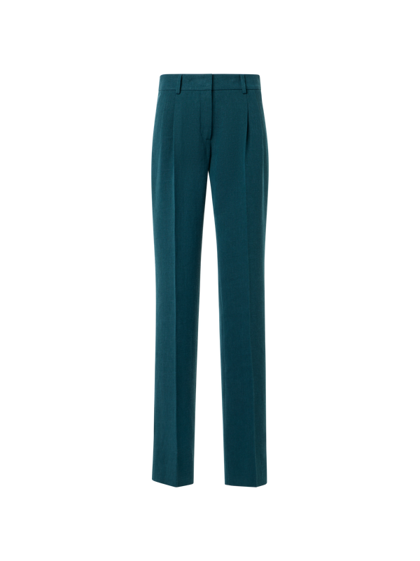 Designer Fabri Gerade Bundfaltenhose - Grün