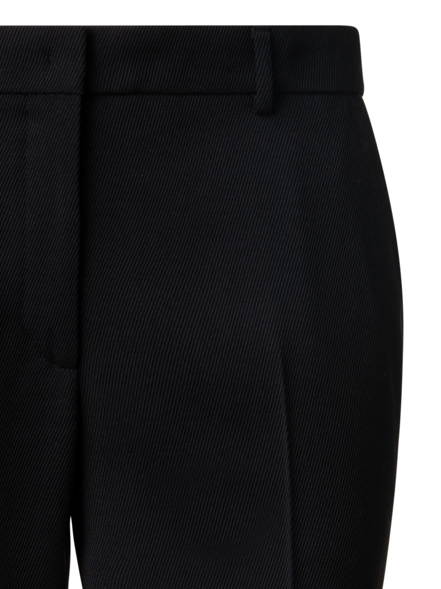 Designer Gerade Hose aus Wolltrikotine - Schwarz