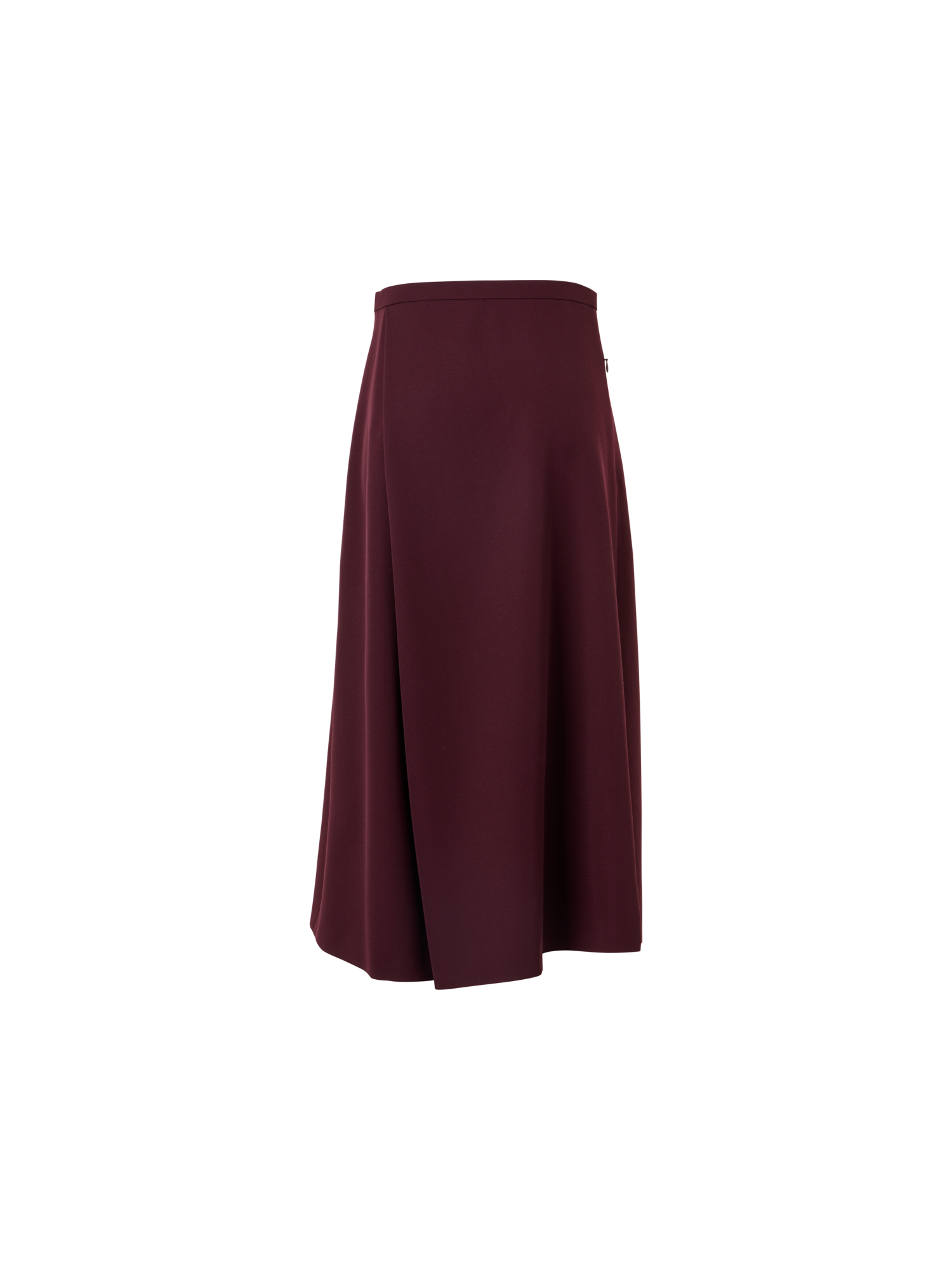 Designer Plissierter Midi-Skort aus Wollgabardine - Rot