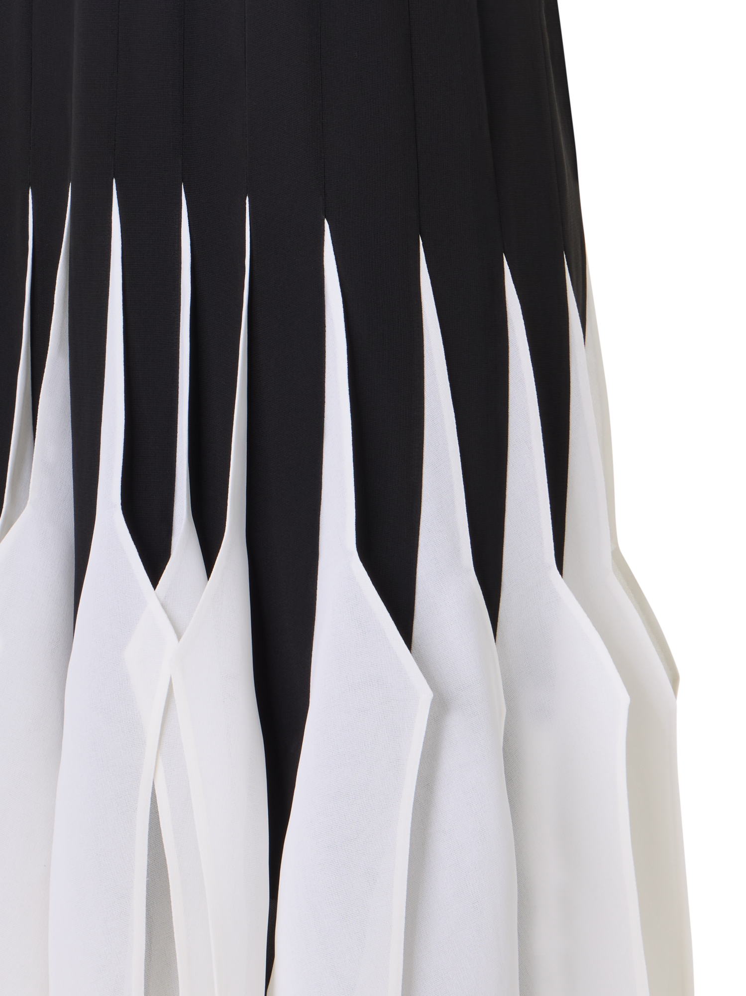 Designer Midikleid aus Seide mit High-Plains-Einsätzen - Schwarz