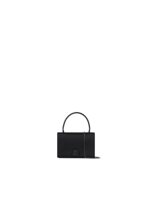 Designer Alice Mini Henkeltasche aus Satin - Schwarz