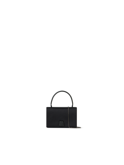 Designer Alice Mini Henkeltasche aus Satin - Schwarz