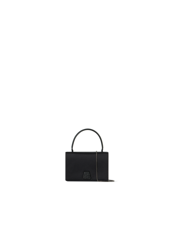 Designer Alice Mini Henkeltasche aus Satin - Schwarz