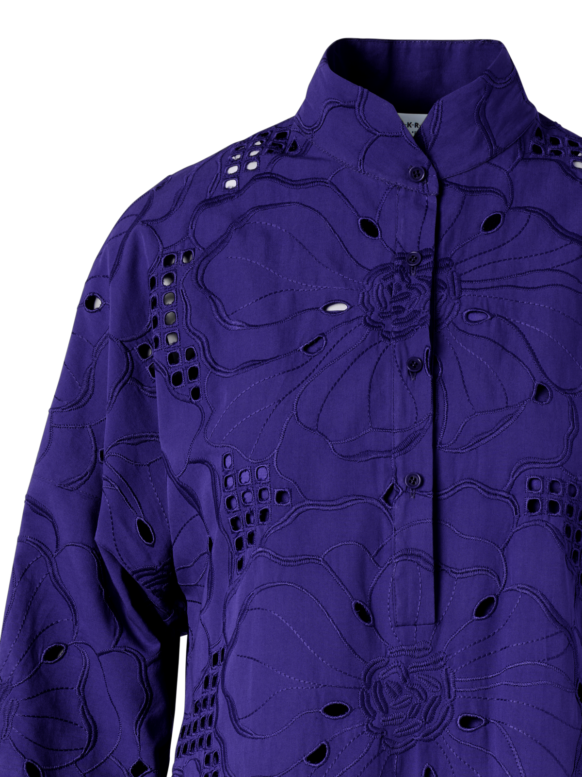 Designer Zipfelkleid mit Blumen-Lochstickerei - Violett