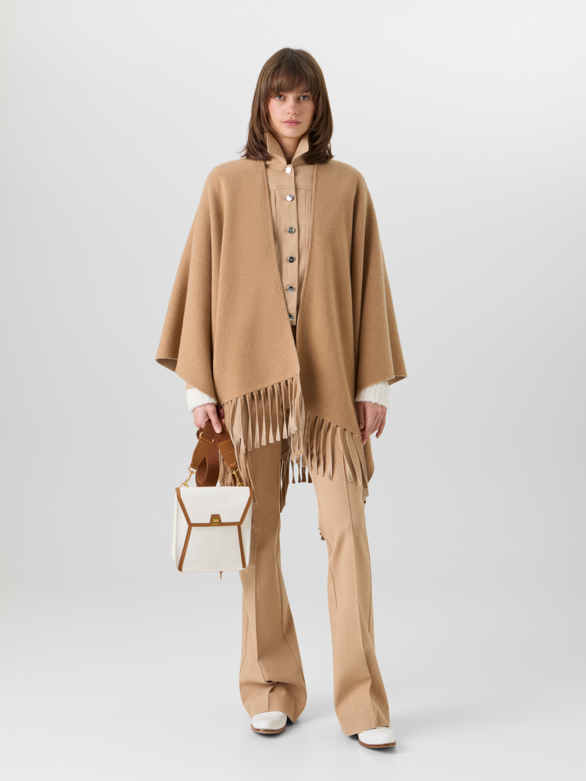 Designer Strickcape aus Kaschmir-Doubleface - Braun #editorial