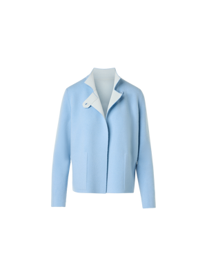 Designer Wendejacke aus Kaschmir-Doubleface - Blau - Ecru