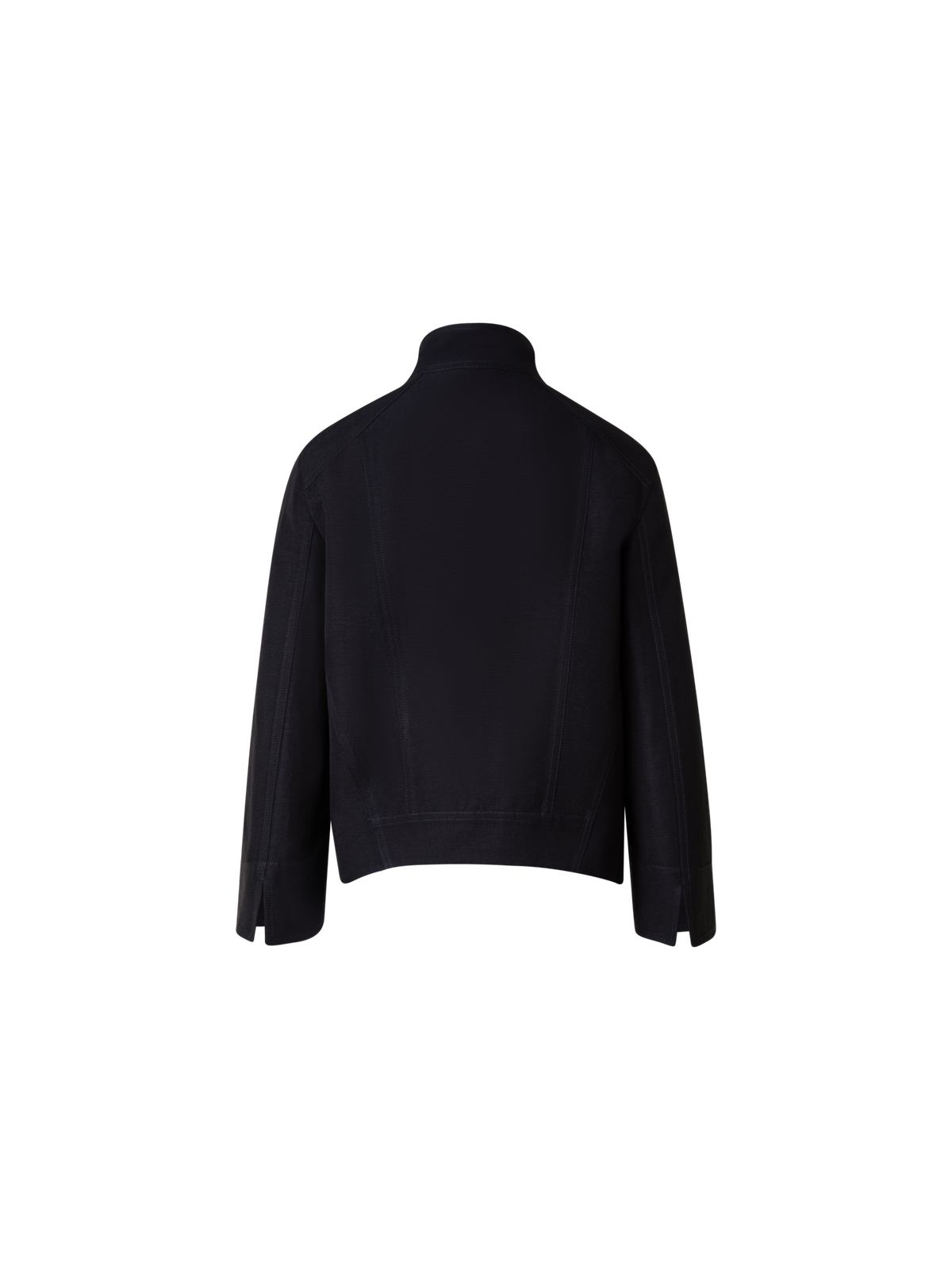 Designer Jacke mit Schalkragen aus Leinenmischung - Schwarz