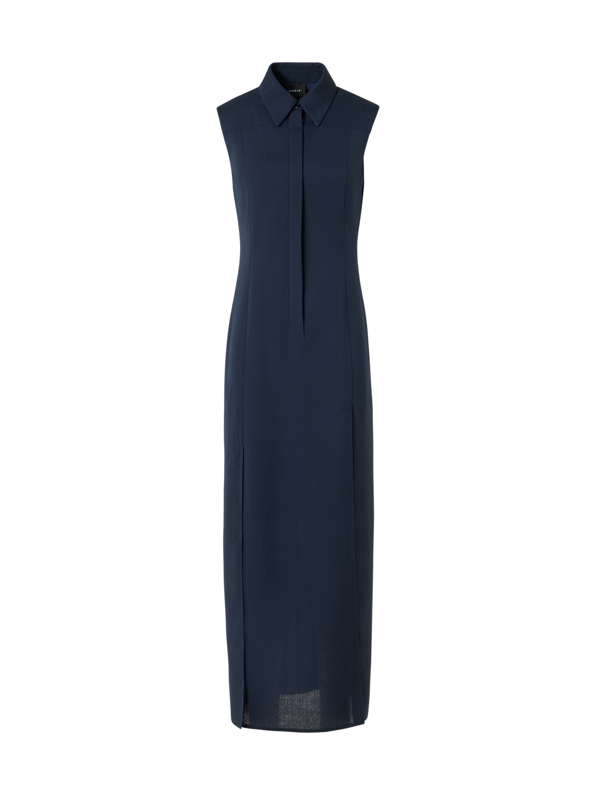 Designer Ärmelloses Midi-Hemdblusenkleid - Blau