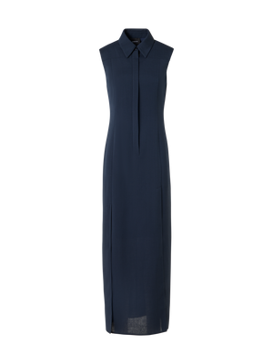 Designer Ärmelloses Midi-Hemdblusenkleid - Blau