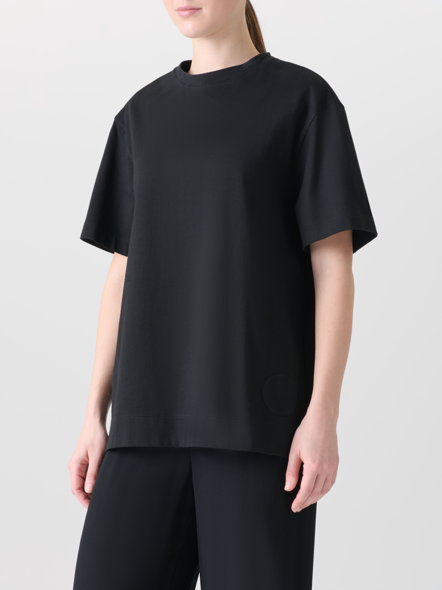 Designer Relaxed Oversize T-Shirt aus Baumwoll-Jersey - Schwarz 