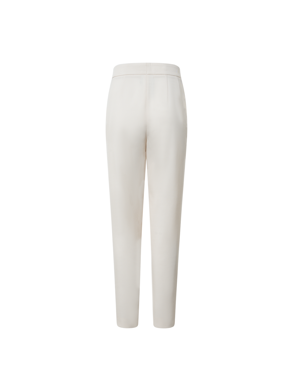 Designer Tapered gefaltete Hose aus Wolltrikotin - Ecru - Weiss