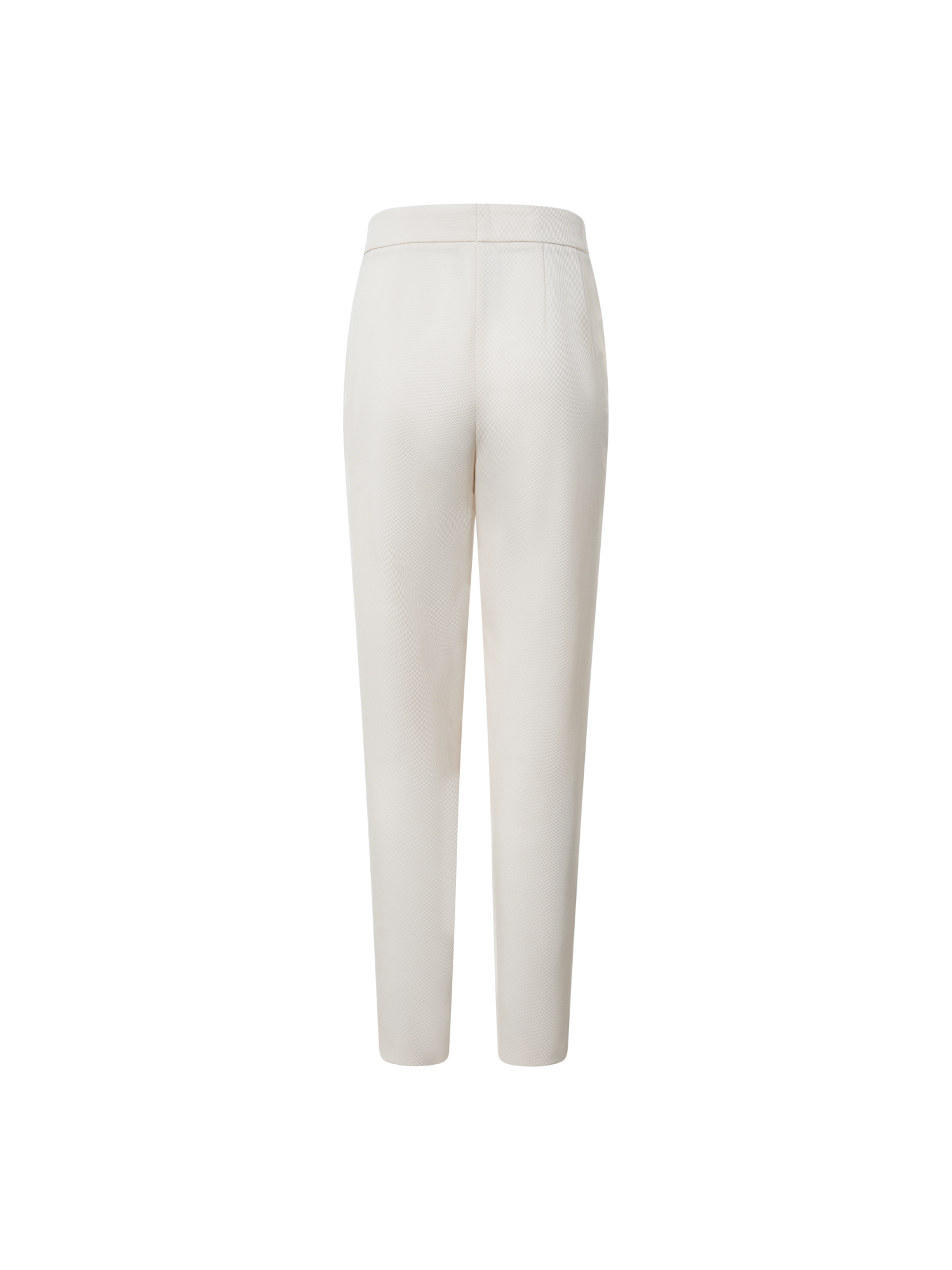 Designer Tapered gefaltete Hose aus Wolltrikotin - Ecru - Weiss