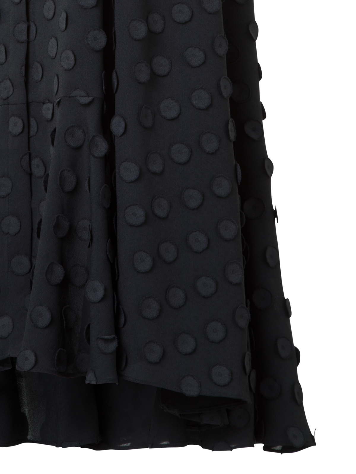 Designer Midirock mit 3D Polka Dots - Schwarz