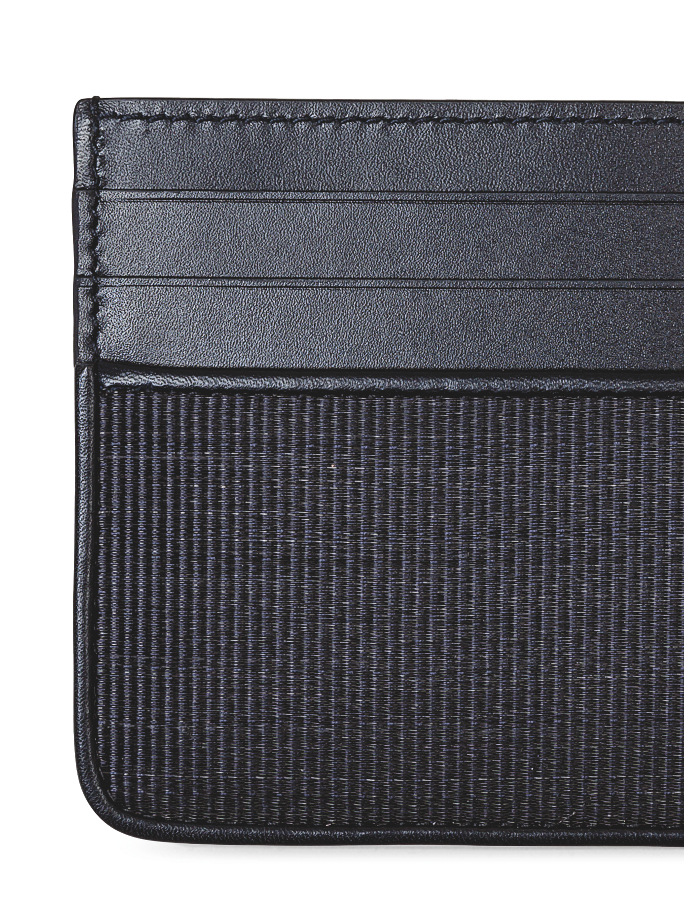 Designer Kartenhalter aus Rosshaar und Leder - Dunkelblau - Blau